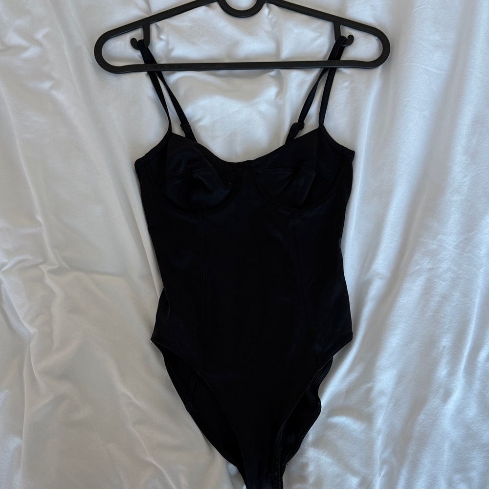 Aritzia Black Bodysuit with Adjustable Spaghetti Straps